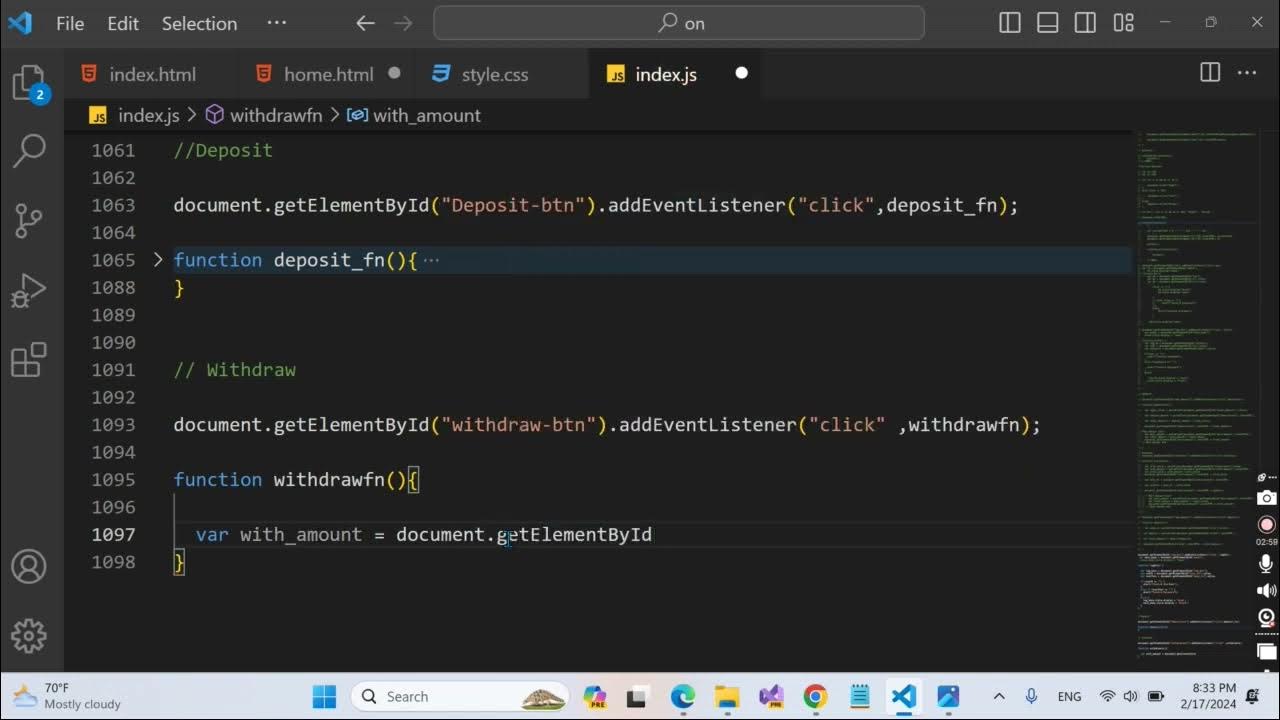 Bank Management System Project JavaScript Part-13 - YouTube