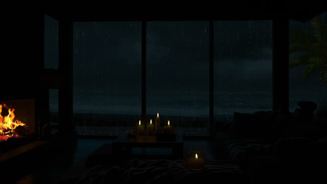 Midnight Rain Beyond the Glass 🌧️ | A Safe Place for Sleep & Calm