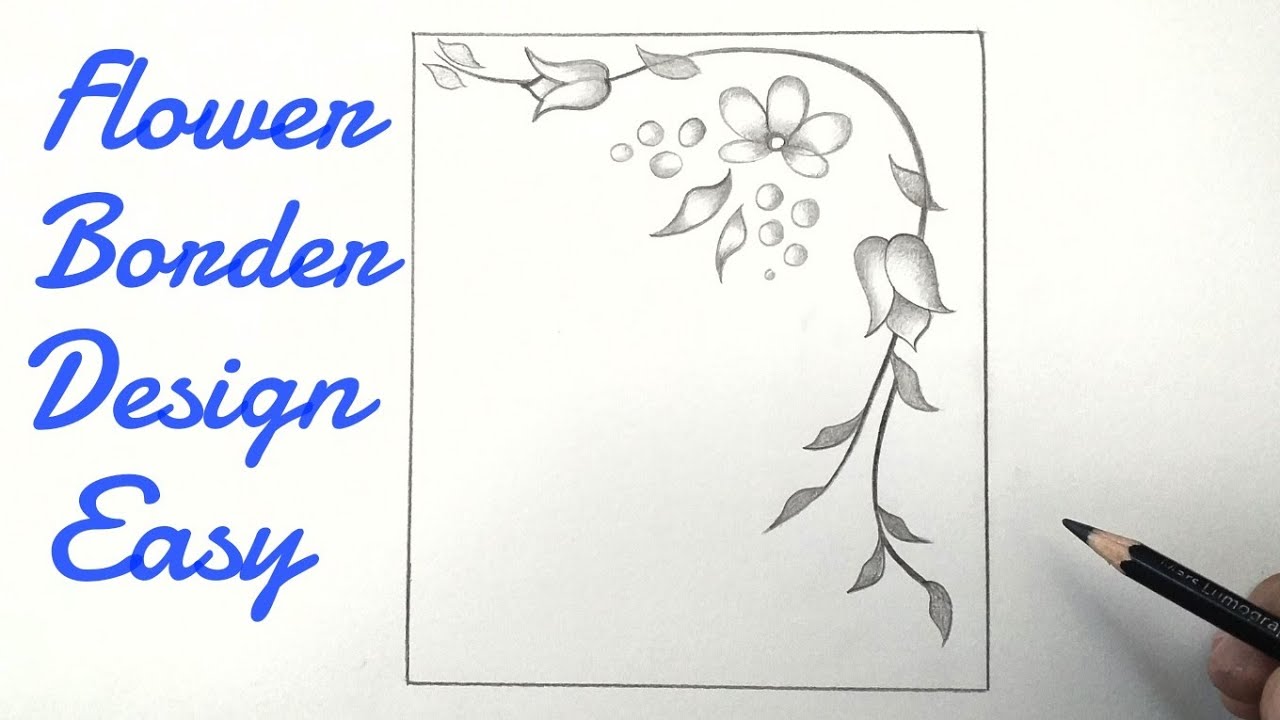 Flower Drawing Designs Border | Best Flower Site