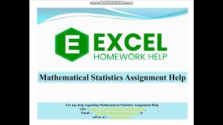 Mathematical Statistics Assignment Help