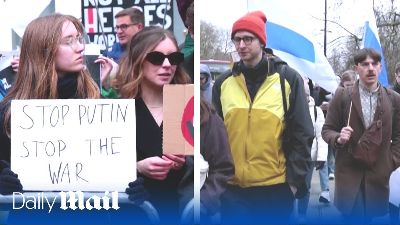 Hundreds of Russian protestors march in London chanting ‘Putin stop the war’