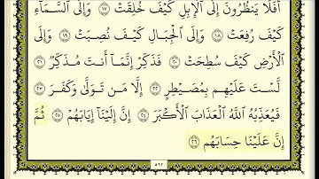 سورة الغاشية مكررة عشر مرات - ماهر المعيقلي - مكتوبة - حفظ القرآن الكريم - الصفحة 592