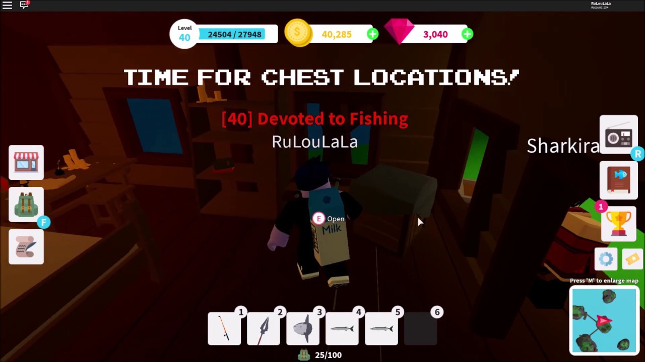 Fishing Simulator Sharkira's Quest and Shadow Isles Chest Locations
