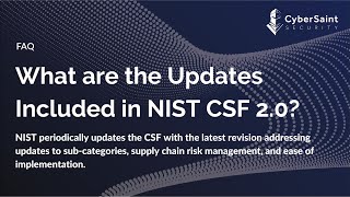 What Are The Updates Included In Nist Csf 2 0