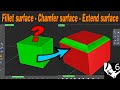 Rhino Tutorials - Fillet surface - Chamfer surface - Extend surface