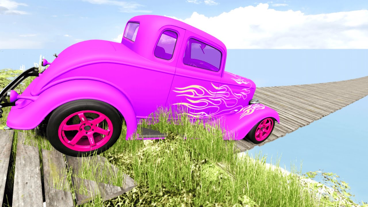 🔥 Extreme Hill Bridge Run! Will the car make it to the finish? | BeamNG Drive  | CrashDriveZone