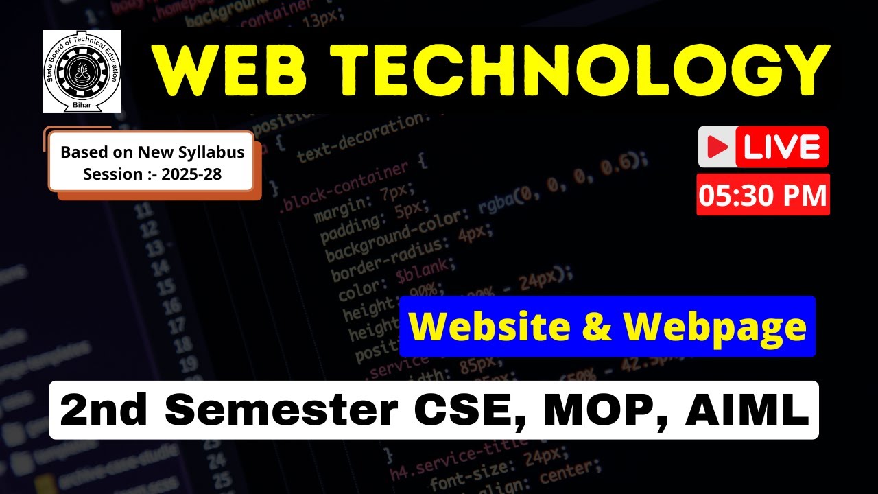 Web Computer Science Web Technology(Website & Webpage) || Polytechnic 2nd Semester Computer ...