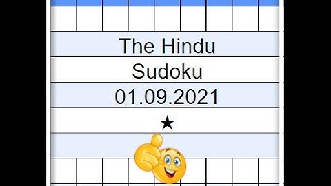 The Hindu Sudoku 1 Star Step by Step Solution | 01.09.2021 | Difficulty Level ★