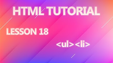 Html ul and li tag ( UnOrdered List and List Item ) Part - 18