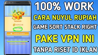 100% Work Cara Nuyul Rupiah Game Sort Stack Right Pake Vpn | Tanpa Riset Id Iklan screenshot 1