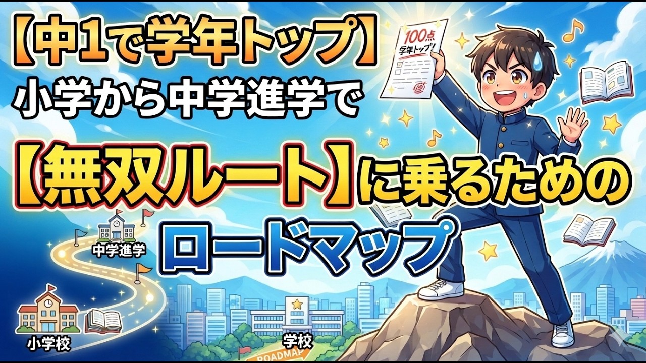 【中1で学年トップ】小学校から中学進学で【無双ルート】に乗るためのロードマップ