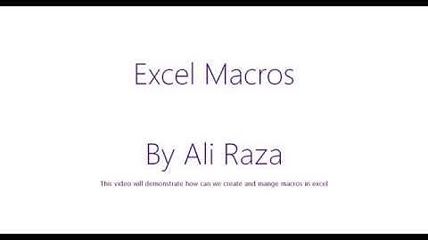 Introduction To Excel Macros Part 1 Urdu