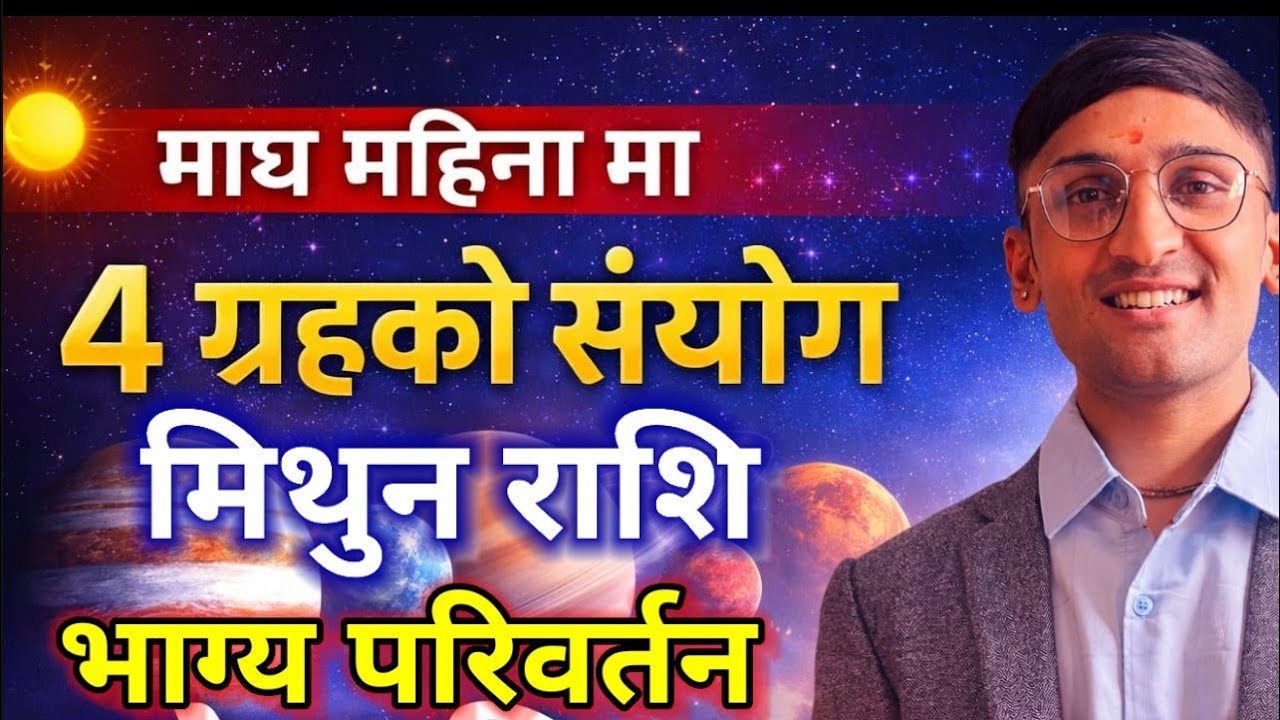 माघ महिनामा ४ ग्रहको महासंयोग | मिथुन राशि भाग्य परिवर्तन | Gemini Monthly Horoscope Magh
