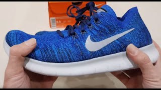 Unboxing FREE RN FLYKNIT 2017 BLUE WORLD'S BEST ROAD RUNNING SHOES (100% ORIGINAL ASLI & RESMI) - YouTube