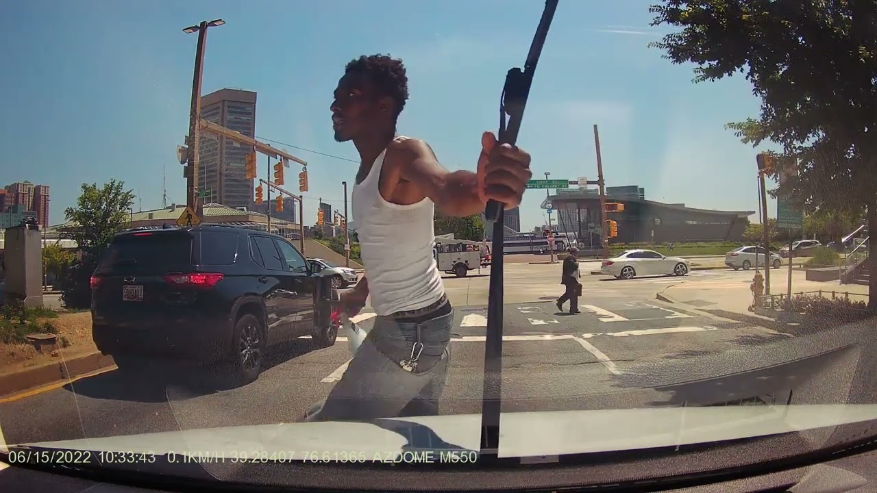 Baltimore Windscreen cleaning Black Guy Broke my Car Wiper arms