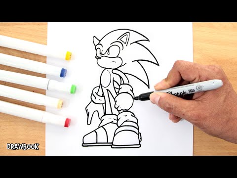 Drawing SONIC The Hedgehog (step by step) *new*