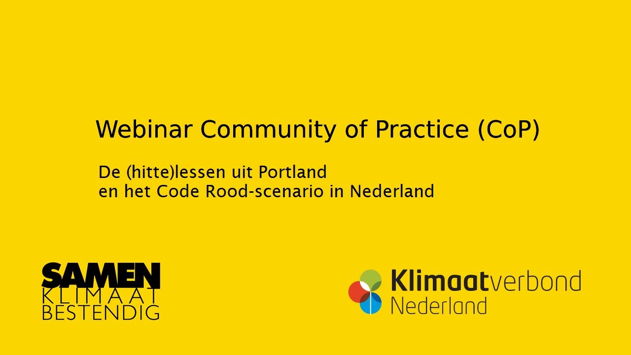 Code Rood Door Hitte Webinar CoP Hitte: de (hitte)lessen uit Portland en het Code Rood ...