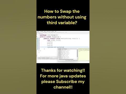 Swapping Two Numbers without using third variable #shorts # ...