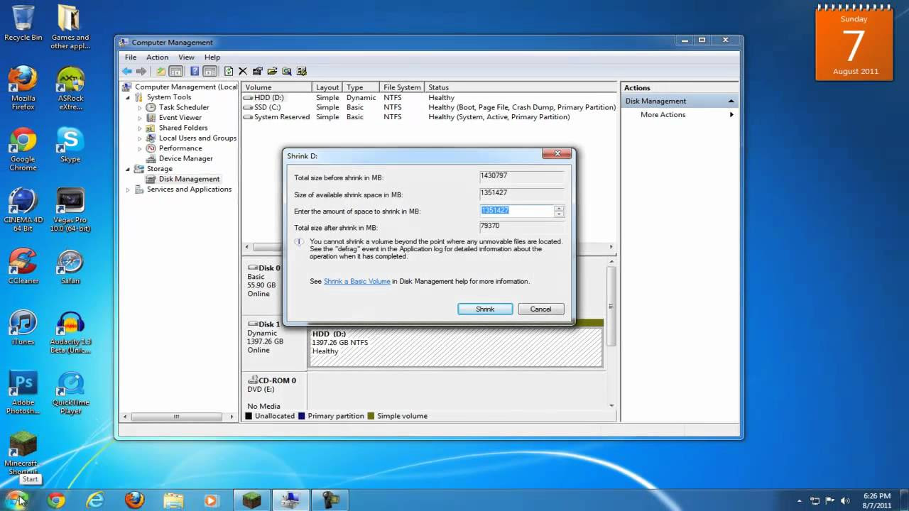 วิธี แบ่ง partition windows 7  New  How to Partition a Hard Drive in Windows 7