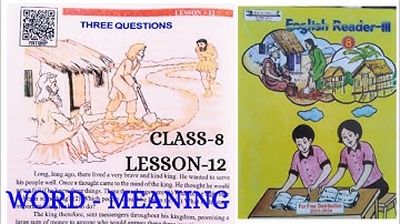 Word Meaning | Class 8 Lesson 12 - Three Questions | Word Meaning Practice