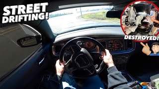 STREET DRIFTING MY HELLCAT CHARGER!! + RUINING MY VINYL WRAP…