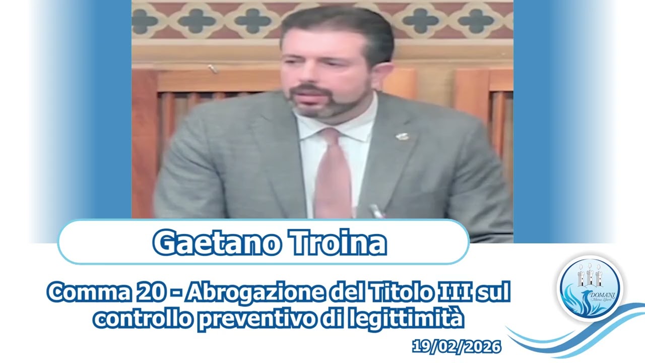 Gaetano Troina - Comma 20 -  Controllo preventivo di legittimità - 19/02/2026