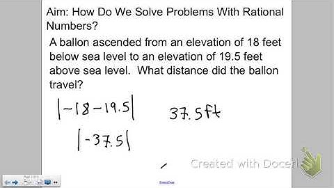 lesson 1.8 Solve Problems with rational numbers