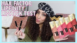 Full MAX FACTOR LIPFINITY LIPSTICK TEST // Larissa Bruin Guide
