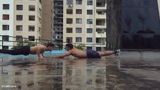 This Floor Is Too Slippery For His Abs