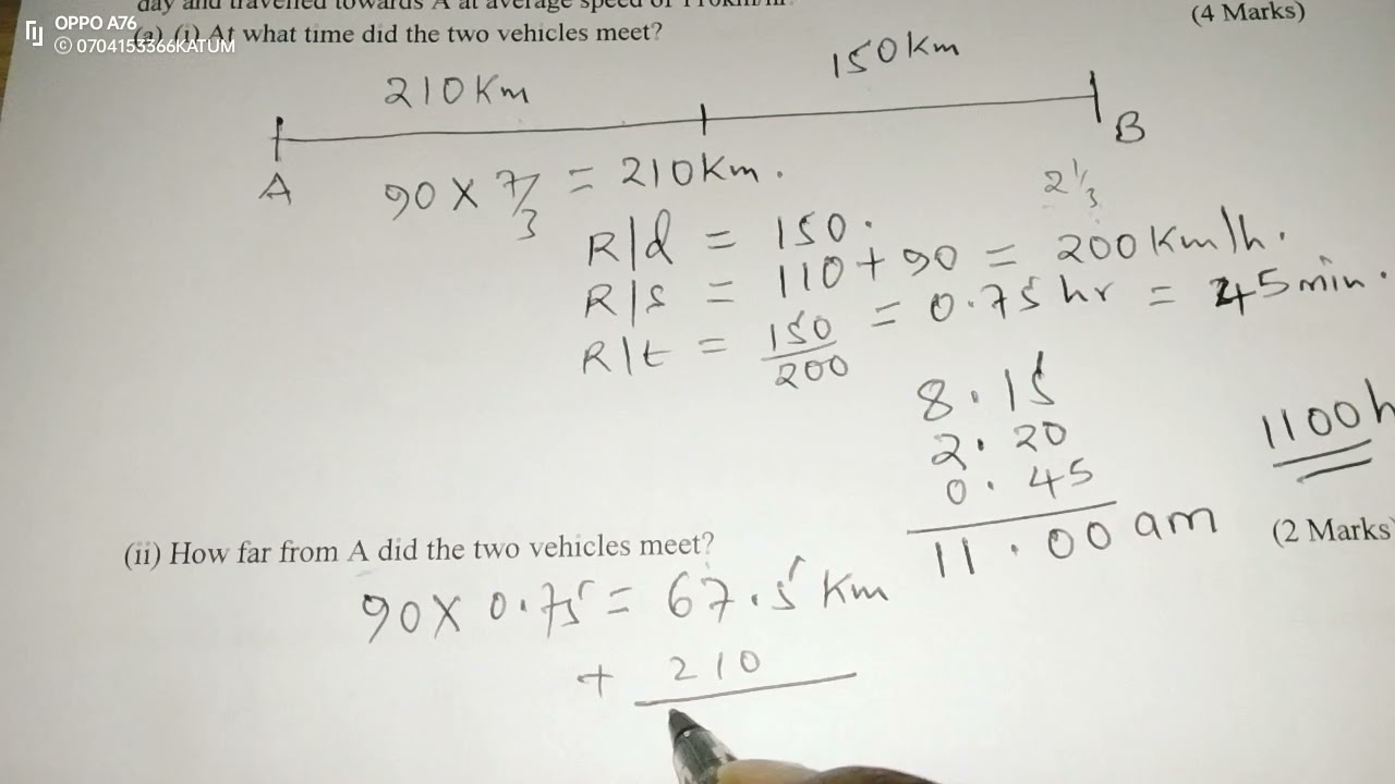 MATHS PAPER 1 SECTION 2 RELATIVE SPEED
