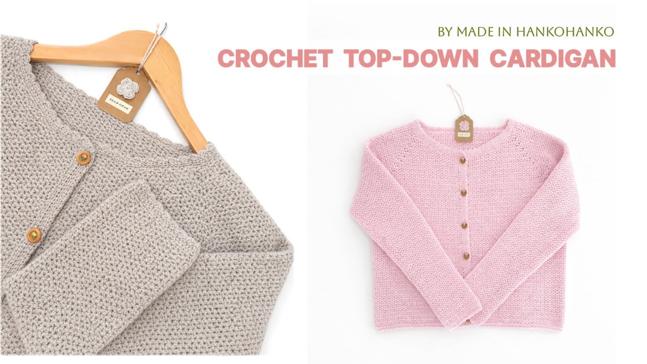[2부] 담백하지만 특별하게 🌸🌸 코바늘 탑다운 가디건 | CROCHET TOP-DOWN CARDIGAN  #crochet #가디건#코바늘#뜨개옷