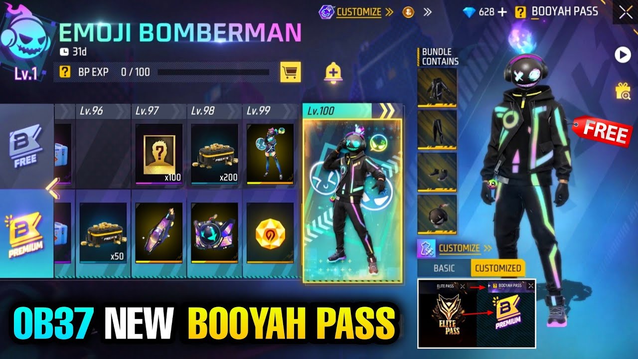 OB37 NEW BOOYAH PASS FREE FIRE ll JANUARY ELITE PASS FREE FIRE 2023 ll OB37  UPDATE 