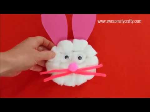Easter Crafts for Kids: Cotton Ball Bunnies! - Making Things is
