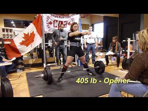 Cheryl McKenzie 300 lb Bench 425 lb Deadlift CPA M...