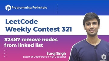 #leetcode  weekly contest 321 | #2487 Remove Nodes from Linked List | Explanation and Solution