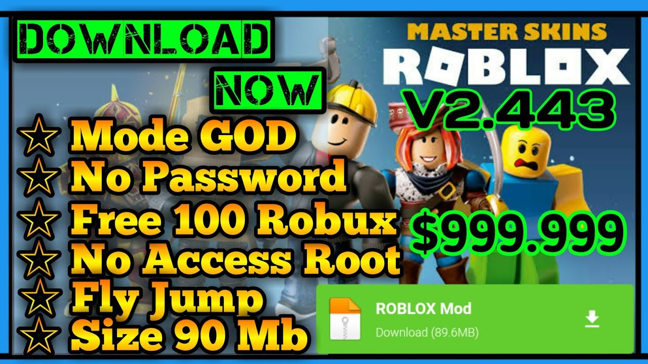 Roblox Mod Apk V2 445 Update 2020 Free Download Ios Android Youtube - roblox apk download mod server agario