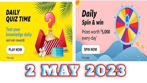 Amazon Funzone Quiz Answers Today| 2 May 2023|  @dailyquiztime #amazon #amazonfunzon