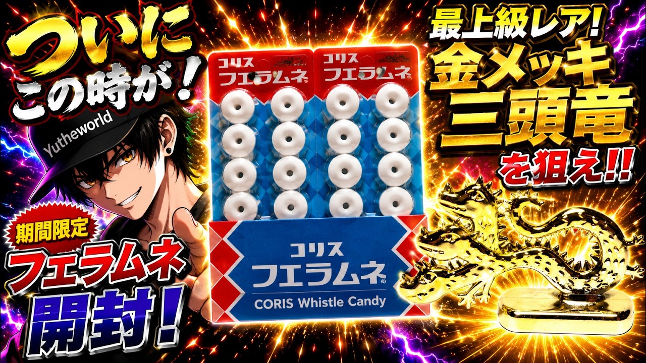 ついにこの時が！期間限定フエラムネ開封！激レア超大当たり金メッキ三