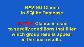 How to use HAVING Clause using SQLite