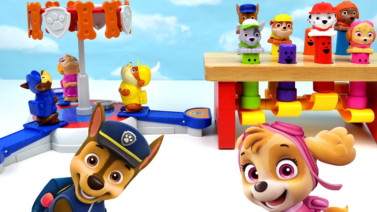 Toddler Kids Learn Colors with Paw Patrol Mashems Pounding Bench Toys