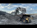 Loading excavator liebherr r9350  with caterpillar 777e and komatsu 785  miningstory