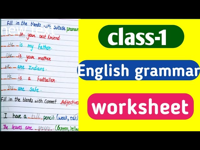 English Worksheets For Class 1 And 2 Printable English Worksheets For