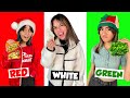 eating only one Christmas color foods for 24 hours | GEM Sisters