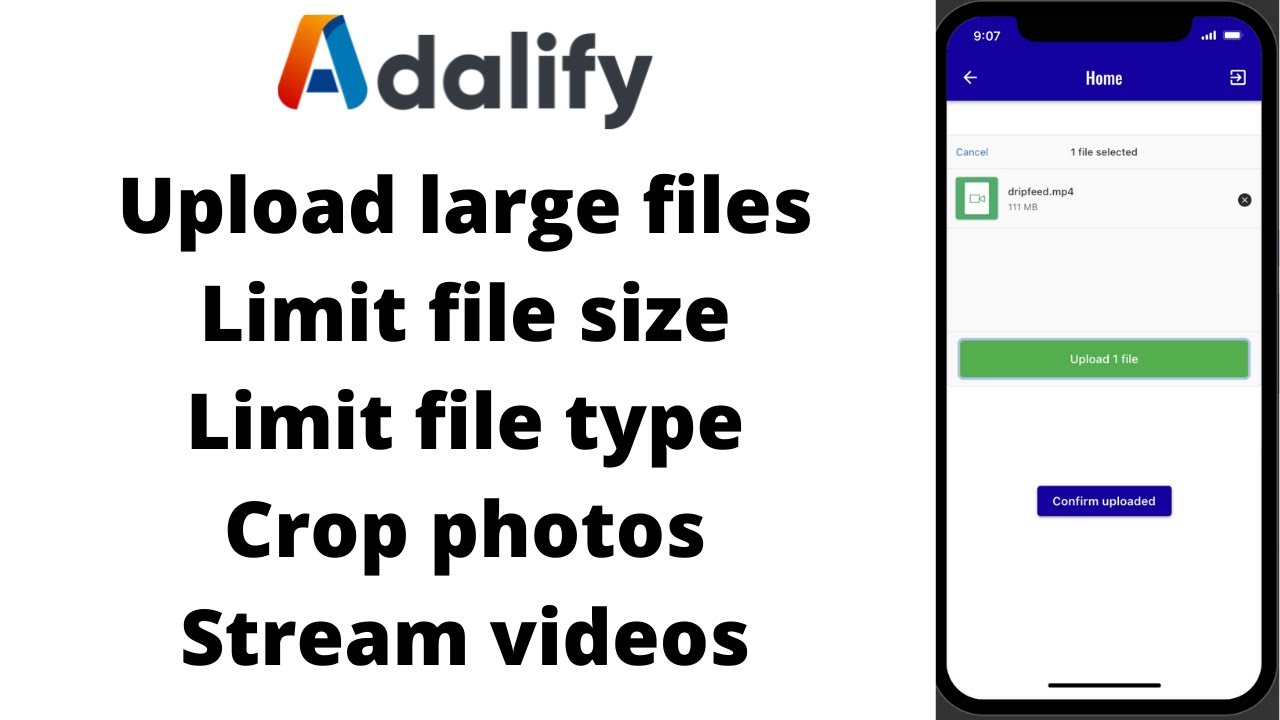 Adalo - Adalify file uploader - Crop photos, stream videos, limit file ...