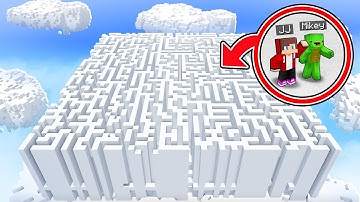JJ and Mikey Found A TALLEST MAZE on SKY ISLAND in Minecraft Maizen!