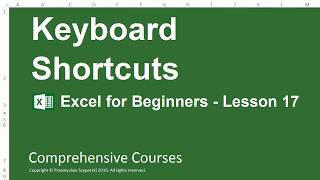 Keybord Shortcuts - Excel for Beginners - Lesson 17