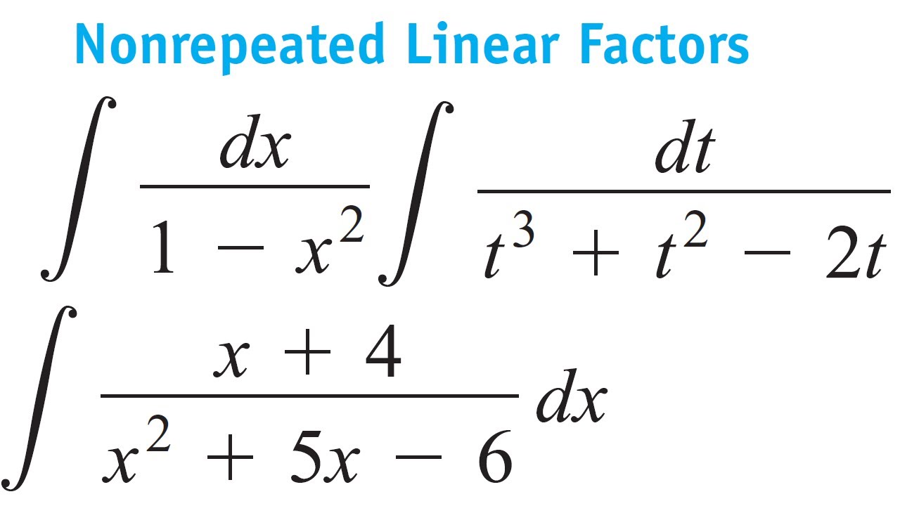 Partial fraction integration. Partial fraction calculator. Partial fraction integral exercises. Thomas Calculus.