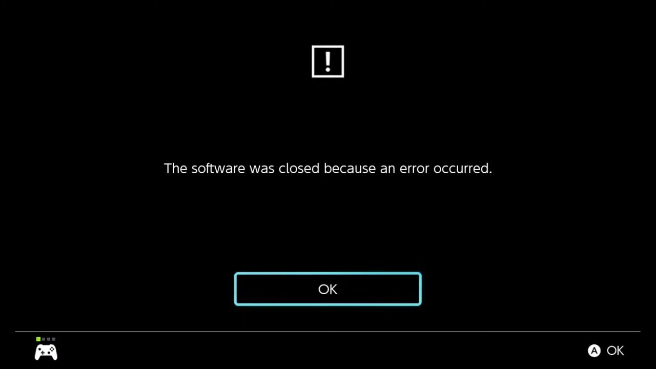 Nintendo switch error. Ошибка Нинтендо свитч. Ошибки в программном обеспечении. Ошибка закрыть программу. The software was closed because an Error occurred Nintendo Switch.