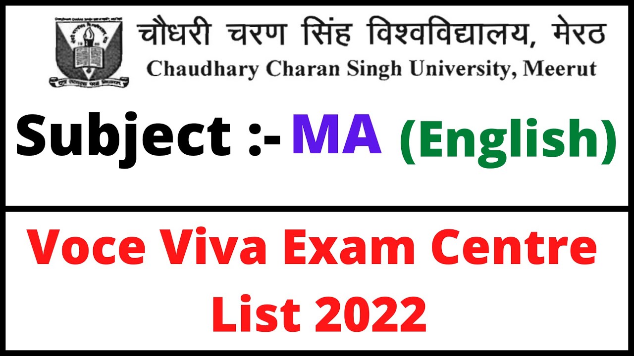 ma viva exam date 2022 | ccsu ma english viva exam date | ccsu ma english viva exam centre list