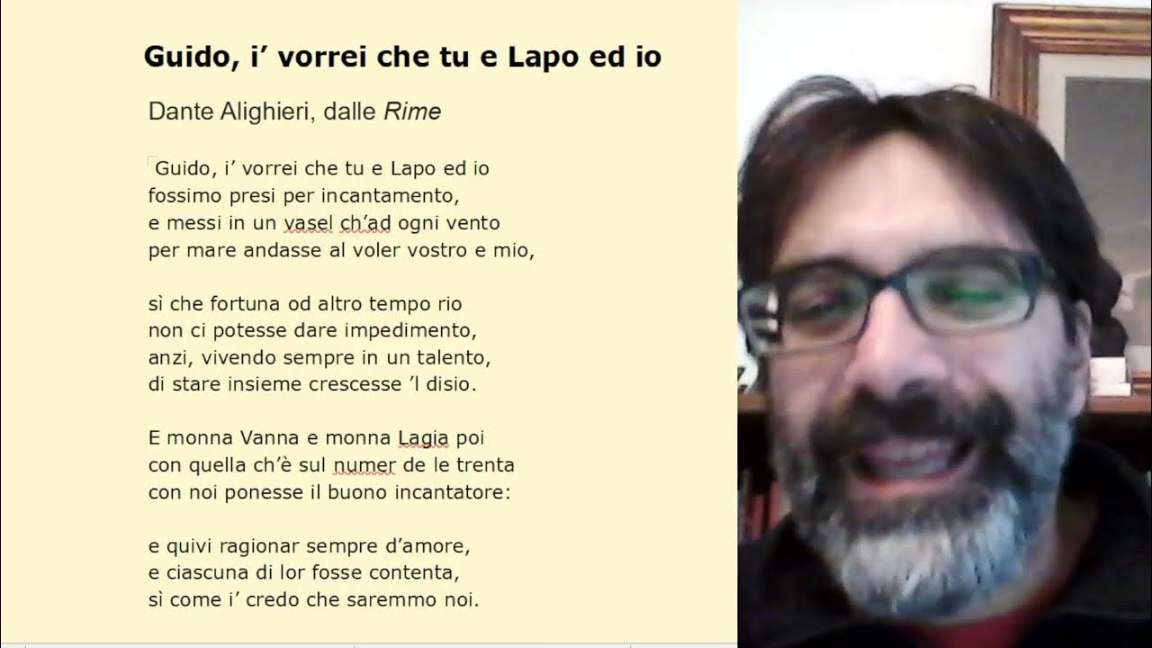 I Vorrei Che Tu Lapo Ed Io Guido, i’ vorrei che tu e Lapo ed io, di Dante Aligheri: commento